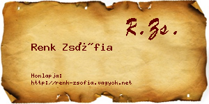 Renk Zsófia névjegykártya